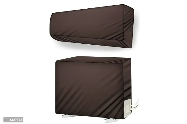 Stylista Split ac cover for indoor and outdoor unit of 2 Ton ac waterproof and dustproof Coffee Colour-thumb0