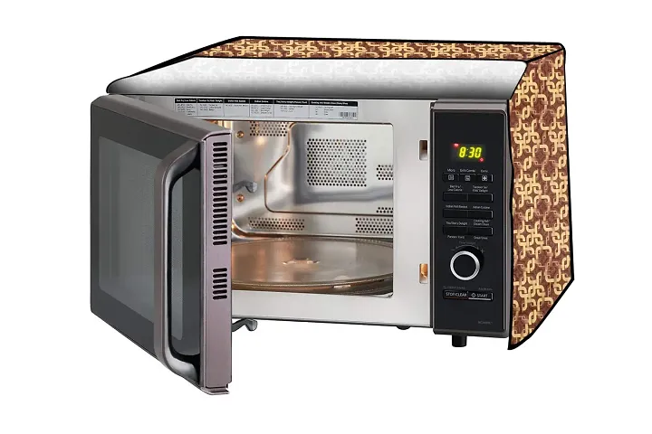 Stylista Microwave Oven Cover for Whirlpool 25L Crisp STEAM Conv. MW Oven-MS Trellis Pattern Brown