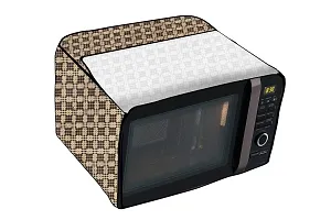 Stylista Microwave Oven Cover for Whirlpool 20 L Convection Magicook Checkered Pattern Brown-thumb4