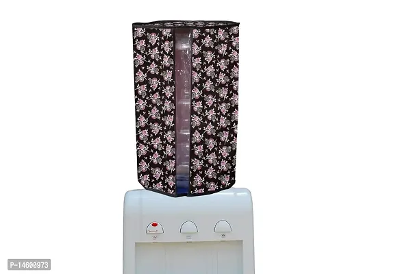 Stylista PVC 20ltr Water Dispenser Bottle Cover Pack of 2, Floral Pattern Black Purple