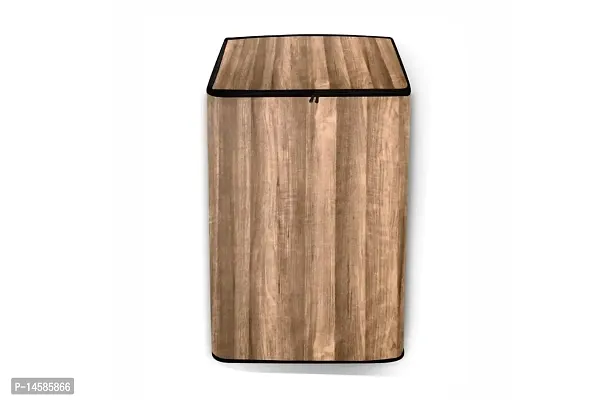 Stylista PVC Washing Machine Cover Compatible for Samsung 7.5 Kg Fully-Automatic Top Loading WA75K4400HA/TL, Wooden Pattern Brown-thumb3