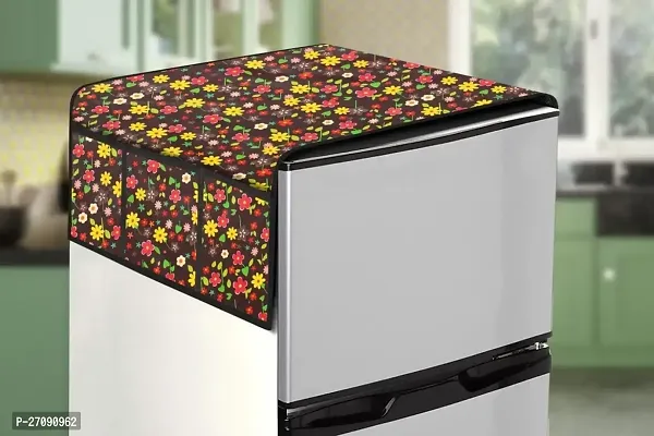 Stylish Dust Stain Free Waterproof Fridge/Refrigerator Top Cover 39X22 Inches - Lxw With 6 Pockets, Mini Floral Pattern Multi-thumb0