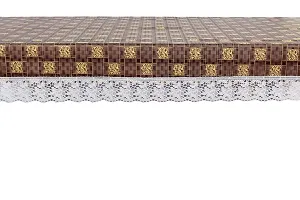 Stylista 4 Seater Dining Table Cover Size 54x78 Inches Basketweave Pattern Brown-thumb4