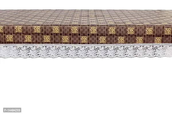 Stylista 4 Seater Dining Table Cover Size 54x78 Inches Basketweave Pattern Brown-thumb5