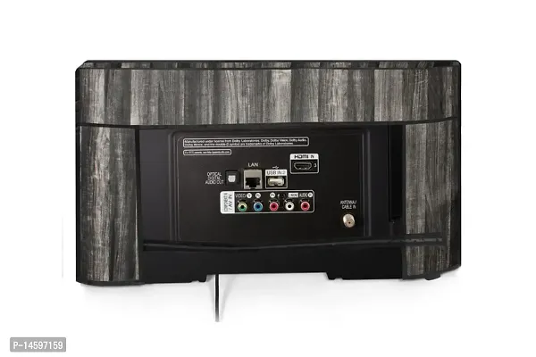 Stylista Printed PVC LED/LCD TV Cover for 42 Inches All Brands and Models, Wooden Pattern Black-thumb5