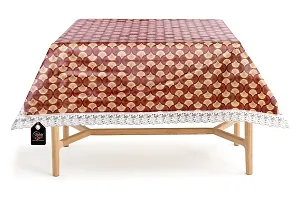 Stylista Square 4 Seater Center Coffee Study Dining Table Cover Size 48x48 Inches Counterchange Pattern Brick-thumb2