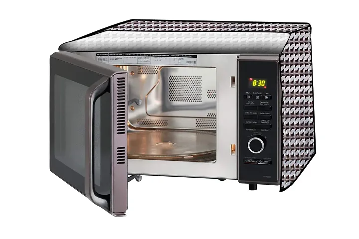 Stylista Microwave Oven Cover for Bajaj 17L 1701MT DLX Symmetric Pattern Grey