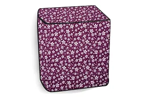 Stylista Washing Machine Cover Compatible for Haier 6.5 kg semi Automatic HTW65-186S Printed Floral Pattern Purple-thumb2