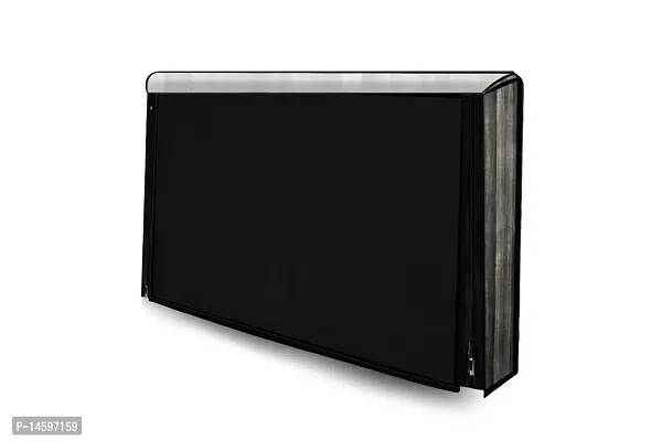 Stylista Printed PVC LED/LCD TV Cover for 42 Inches All Brands and Models, Wooden Pattern Black-thumb3