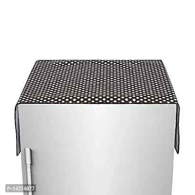 Stylista Fridge top Cover Printed Leaf Pattern on Beige Base