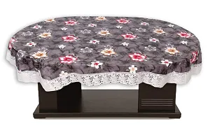 Stylista 8 Seater Oval Dining Table Cover WxL 60x108 inches with White Border lace-thumb2