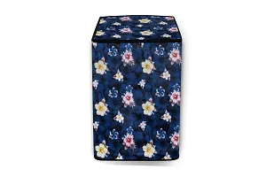 Stylista Washing Machine Cover Compatible for Fully Automatic Top Load Whirlpool 5kg to 7.5kg Floral Pattern Blue-thumb2