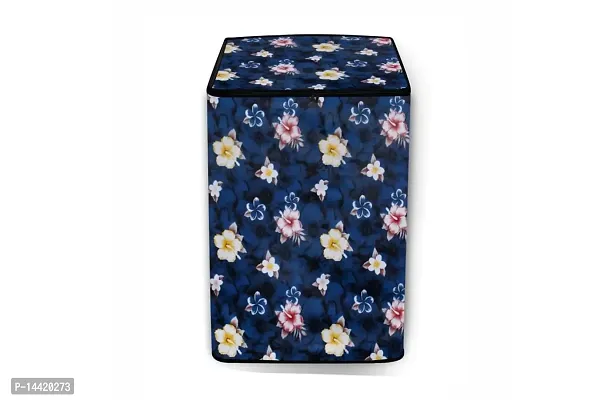 Stylista Washing Machine Cover Compatible for Fully Automatic Top Load Whirlpool 5kg to 7.5kg Floral Pattern Blue-thumb3