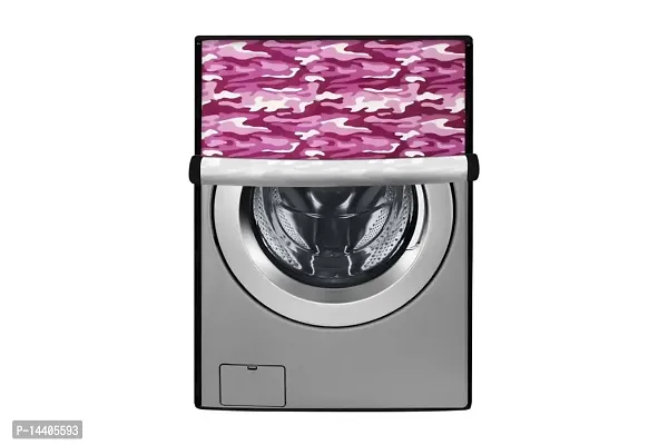 Stylista Washing Machine Cover Compatible for LG 7 kg FH0G7QDNL02 Front Load Camouflage Pattern Purple