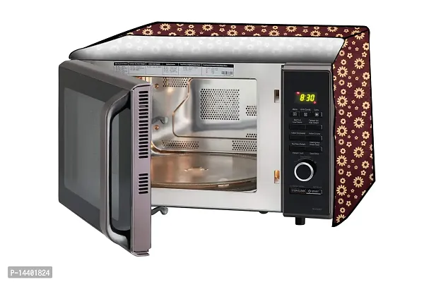 Stylista Microwave Oven Cover for Electrolux 20 L Grill G20M.WW-CG Floral Pattern Coffee