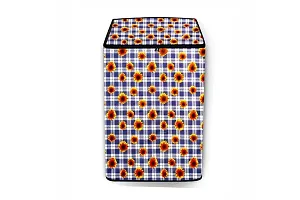 Stylista Washing Machine Cover Compatible for Whirlpool 7.5 Kg Fully-Automatic WHITEMAGIC Elite 7.5 Gingham Floral Pattern Blue-thumb2