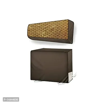 Stylista split ac cover set of indoor and outdoor unit Compatible for 1.5 Ton LG PS-Q19YNZE Packed Pattern Yellow