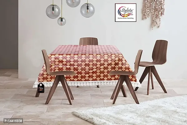 Stylista Square 4 Seater Center Coffee Study Dining Table Cover Size 48x48 Inches Counterchange Pattern Brick