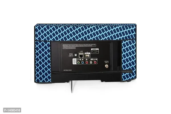 Stylista Check Polyester LED/LCD TV Cover for 39 Inches All Brands and Models, Check Blue-thumb5