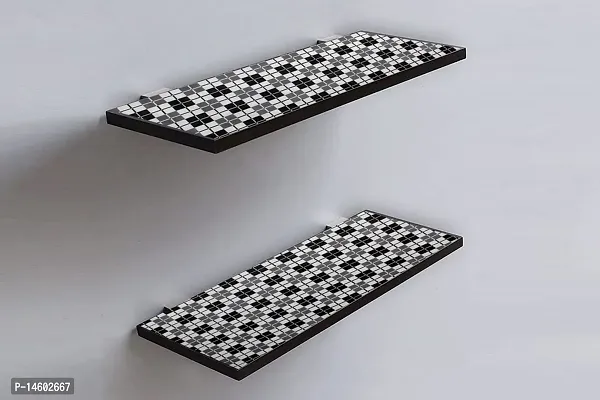 Stylista Shelf Cover for Kitchen Shelves, Shelf mat for cupboards, Shelves Covers Sheets roll for Wardrobe, Drawer Slab mats W 18 inches L 5 Meter roll, Checkered Pattern Black-thumb3