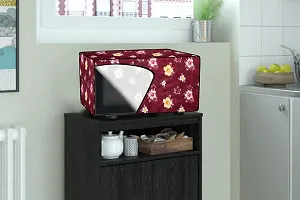 Stylista Microwave Oven Cover for Godrej 30 L Convection InstaCook GMX 30 CA1 SIM Floral Pattern Red-thumb1