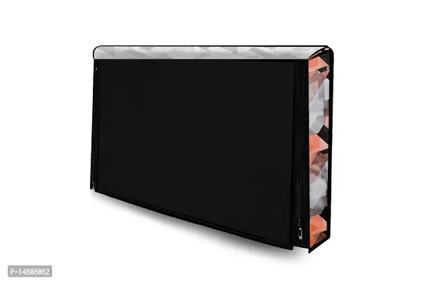 Stylista Printed PVC LED/LCD TV Cover for 40 Inches All Brands and Models, Chekered Pattern Orange-thumb3