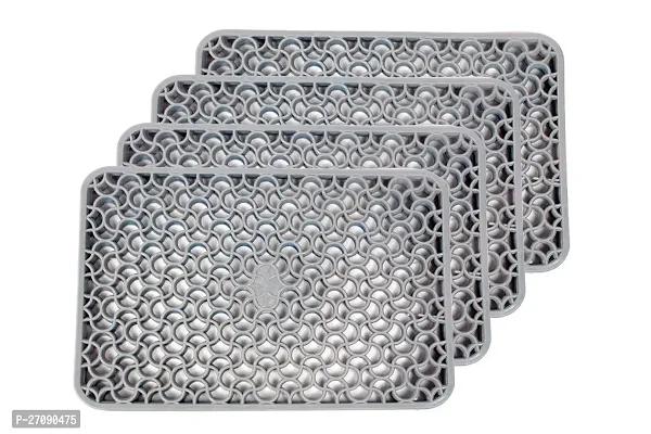 Stylish 4 Units PVC Fridge/Drawer Place Mats 12X17 Inches Grey