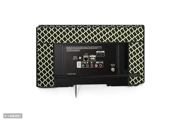 Stylista Check Polyester LED/LCD TV Cover for 42 Inches All Brands and Models, Check Coffee-thumb5