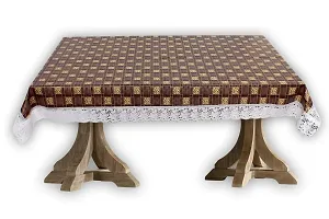 Stylista 4 Seater Dining Table Cover Size 54x78 Inches Basketweave Pattern Brown-thumb3