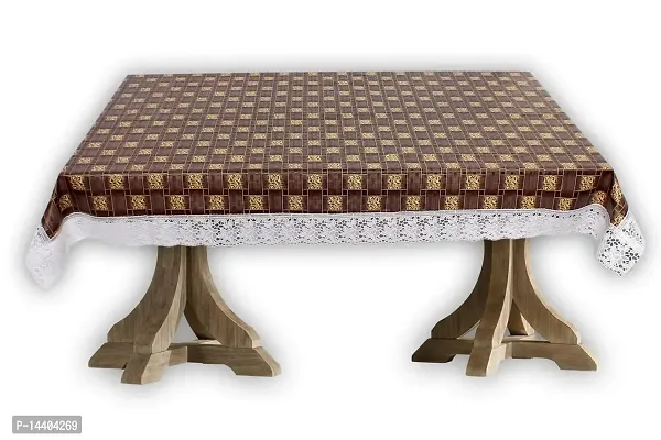 Stylista 4 Seater Dining Table Cover Size 54x78 Inches Basketweave Pattern Brown-thumb4