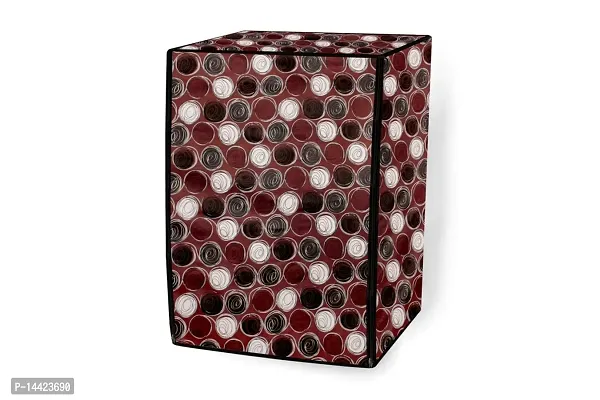 Stylista Washing Machine Cover Compatible for LG 6.0 Kg 5 Star Inverter Fully-Automatic Front Loading Washing Machine FHM1006ADW Abstract Pattern Maroon-thumb5