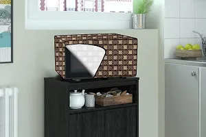 Stylista PVC Microwave Oven Cover for Whirlpool Magicook Classic 20L Solo, Basketweave Pattern Brown-thumb1