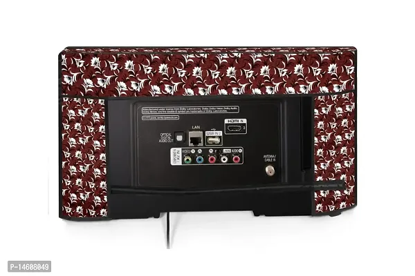 Stylista Printed Polyester LED/LCD TV Cover for 40 Inches All Brands and Models, Floral Pattern Magenta-thumb5