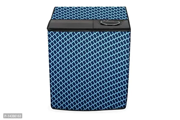 Stylista Washing Machine Cover Compatible for LG 10 kg 5 Star semi Automatic Top Loading P1045SGAZ Argyle Pattern Blue