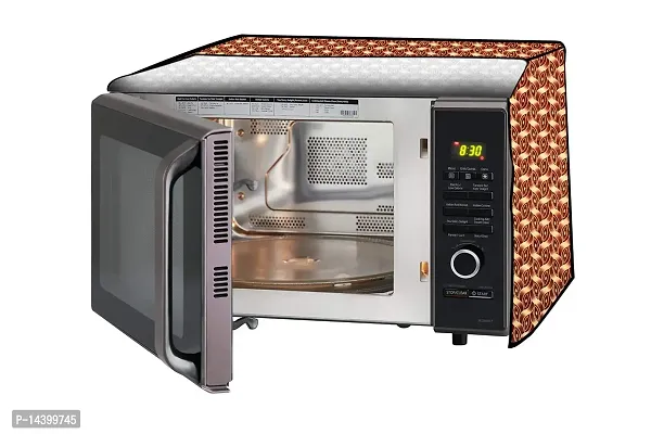 Stylista Microwave Oven Cover for Whirlpool 25L Crisp STEAM Conv. MW Oven-MS Interlocked Ropes Pattern Brown