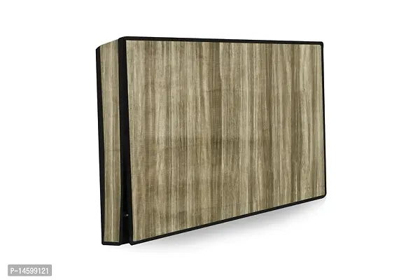 Stylista Printed PVC LED/LCD TV Cover for 42 Inches All Brands and Models, Wooden Pattern Beige