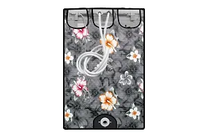 Stylista Washing Machine Cover Compatible for Samsung 7.5 Kg Inverter Fully-Automatic Top Loading Washing Machine WA75T4560BM/TL Floral Pattern Grey-thumb4