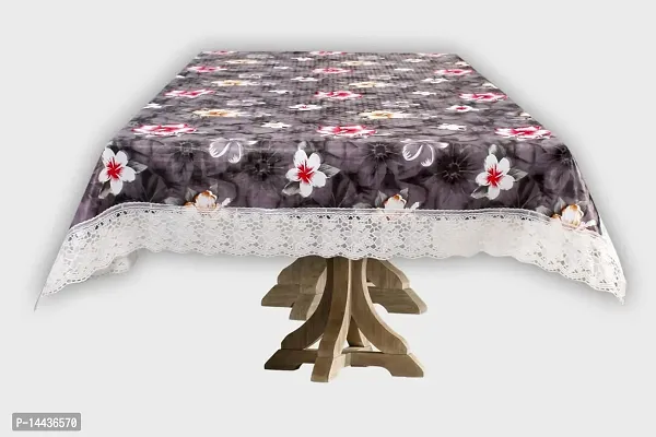 Stylista Waterproof 6 Seater Dining Table Cover Size 60x90 Inches Floral Pattern Grey-thumb3