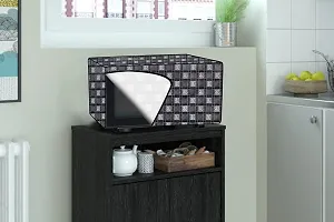 Stylista PVC Microwave Oven Cover for Godrej 28 L GME 528 CF1 PM, Basketweave Pattern Grey-thumb1