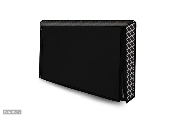 Stylista Check Polyester LED/LCD TV Cover for 42 Inches All Brands and Models, Check Grey-thumb3