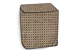 Stylista Washing Machine Cover Compatible for Sansui WMSS60AS-CMA semi Automatic 6kg Checkered Pattern Dark Brown-thumb2