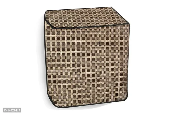 Stylista Washing Machine Cover Compatible for Sansui WMSS60AS-CMA semi Automatic 6kg Checkered Pattern Dark Brown-thumb3