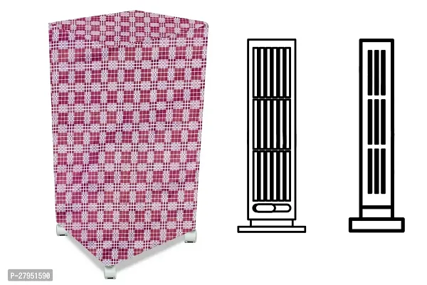 Stylista Cooler Cover Compatible for Voltas VM T35MH 35 Liter Tower Cooler Checkered Pattern Magenta