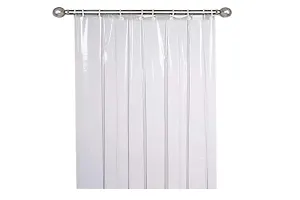 Stylista Recycled Transparent AC Curtain -4.5 feet x5 feet, 0.30mm Thickness with 8 Hooks-thumb2