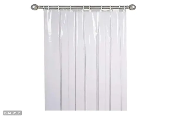 Stylista Recycled Transparent AC Curtain -4.5 feet x5 feet, 0.30mm Thickness with 8 Hooks-thumb3