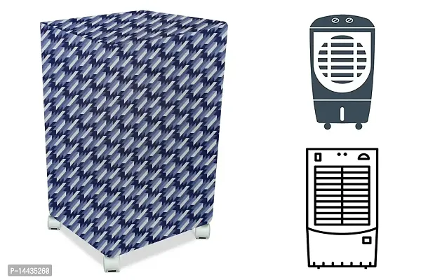 Stylista Cooler Cover Compatible for Hindware Snowcrest 23 Liter Medium Tower Cooler Symmetric Pattern Blue