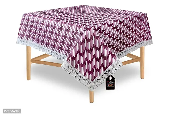 Stylista Waterproof Square 4 Seater Center Coffee Study Dining Table Cover Size 48x48 inches Symmetric Pattern Voilet