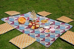 Stylista Bed Server Food mats/Outdoor Picnic mat Reversible WxL in Inches 36x27 can be Doubled up to WxL 36x54-thumb3