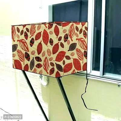 Stylish Window AC Cover 1.5 Ton Waterproof And Dustproof PVC Ditzy Pattern Yellow Base-thumb0