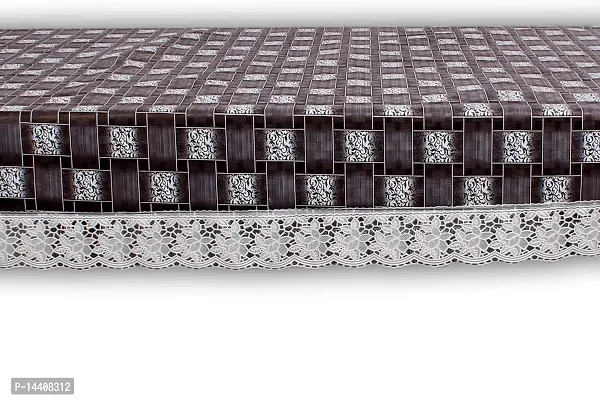 Stylista 4 Seater Dining Table Cover Size 54x78 Inches Basketweave Pattern Grey-thumb5